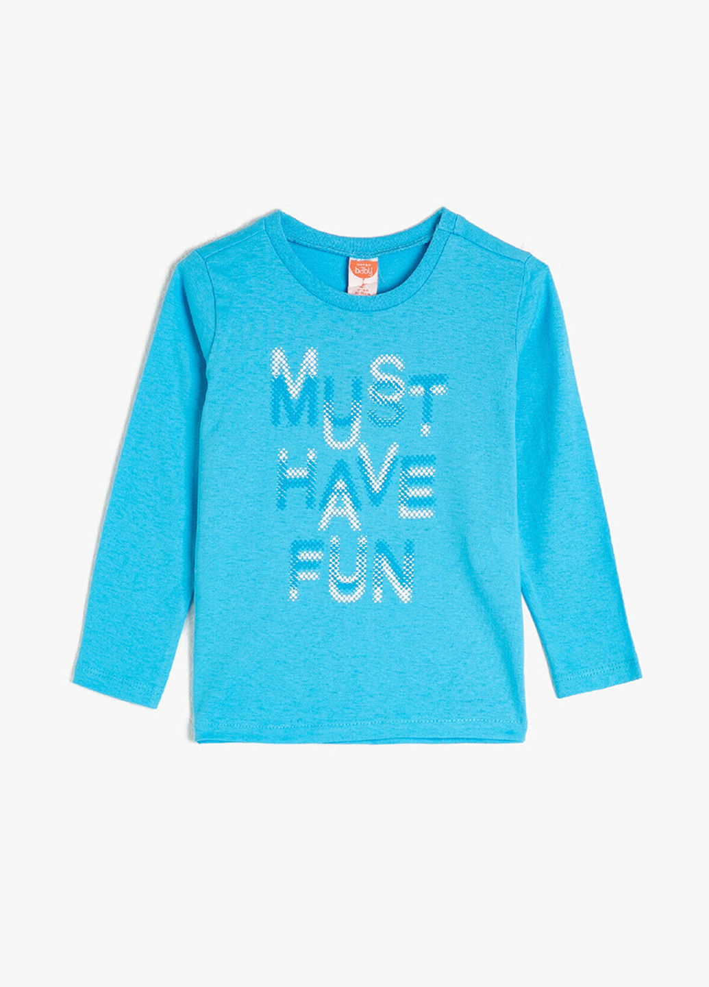 Бирюзовый демисезонный кэжуал лонгслив KOTON