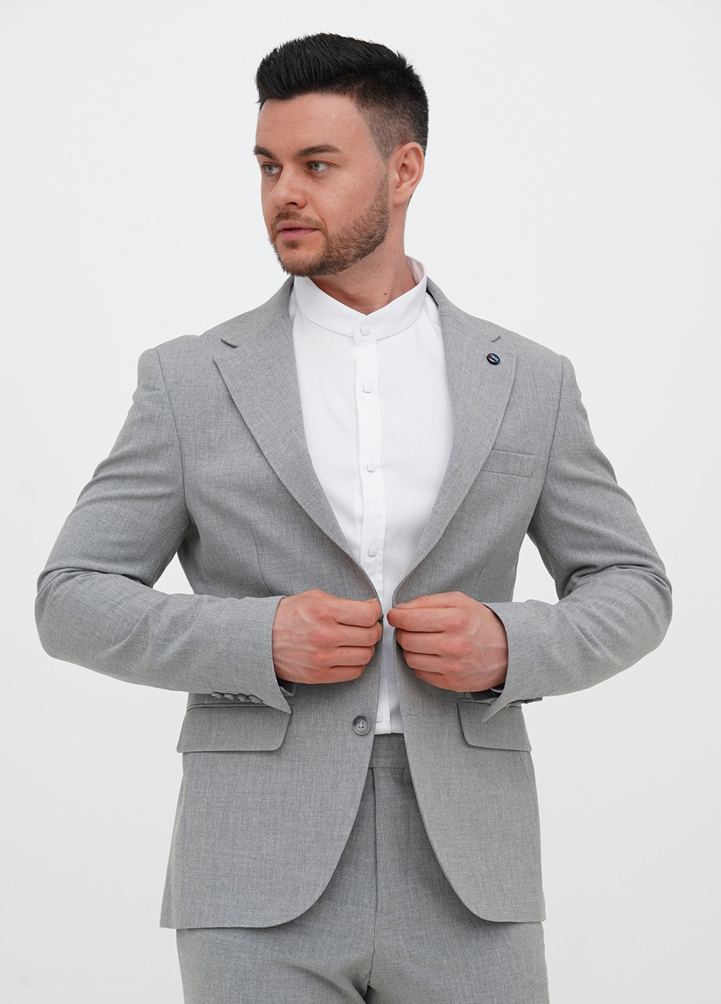 Сірий демісезонний костюм (піджак, штани) брючний Trend Collection