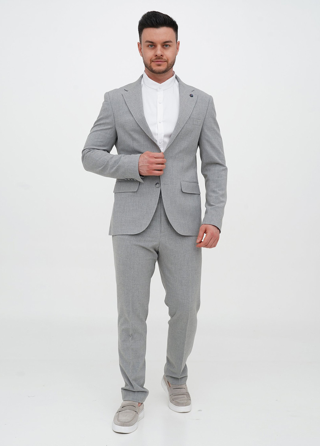 Сірий демісезонний костюм (піджак, штани) брючний Trend Collection