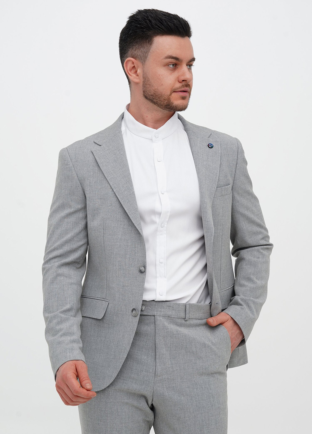 Сірий демісезонний костюм (піджак, штани) брючний Trend Collection