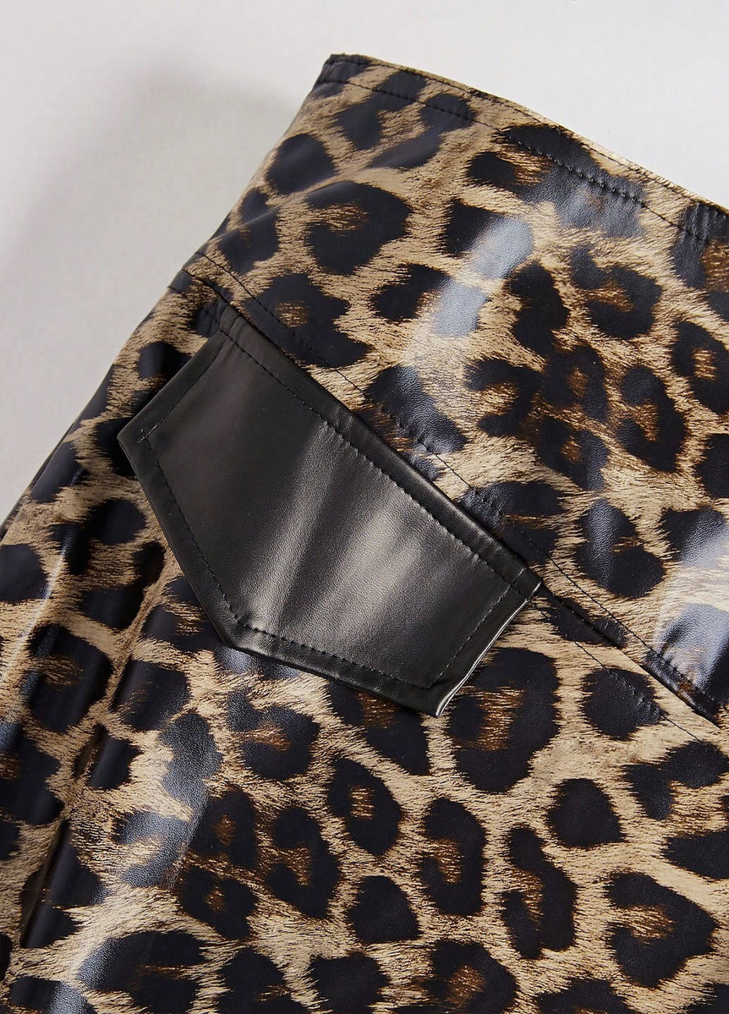 Коричневая кэжуал леопардовая юбка SHEIN карандаш