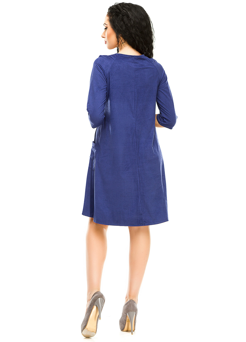Синее кэжуал платье короткое Demma однотонное