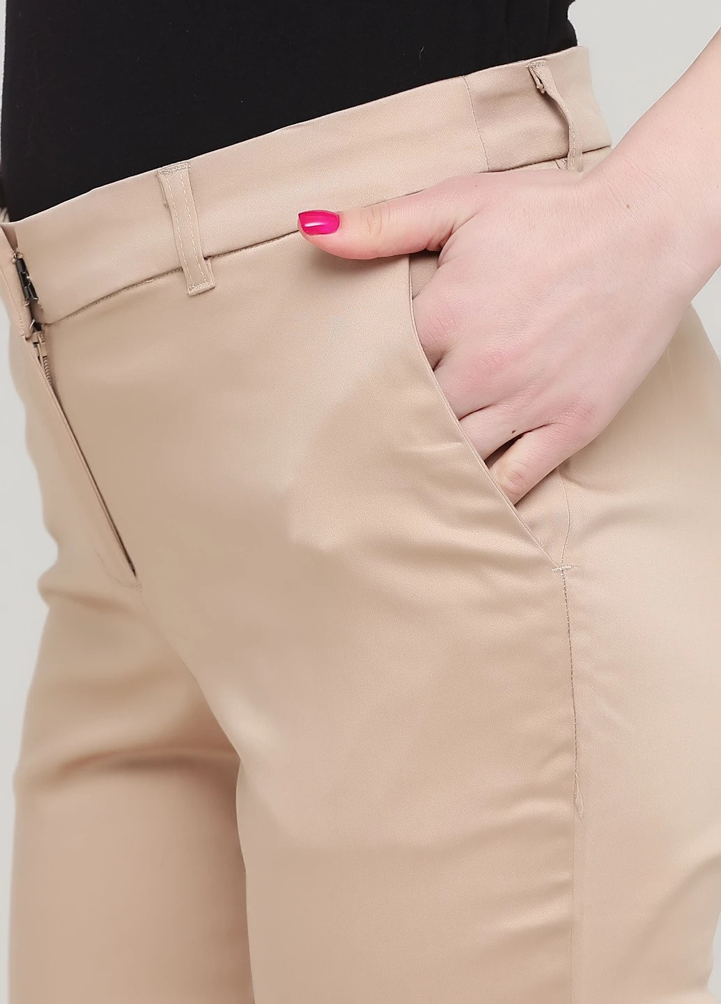 Бежевые кэжуал летние укороченные, зауженные брюки Signature Collection
