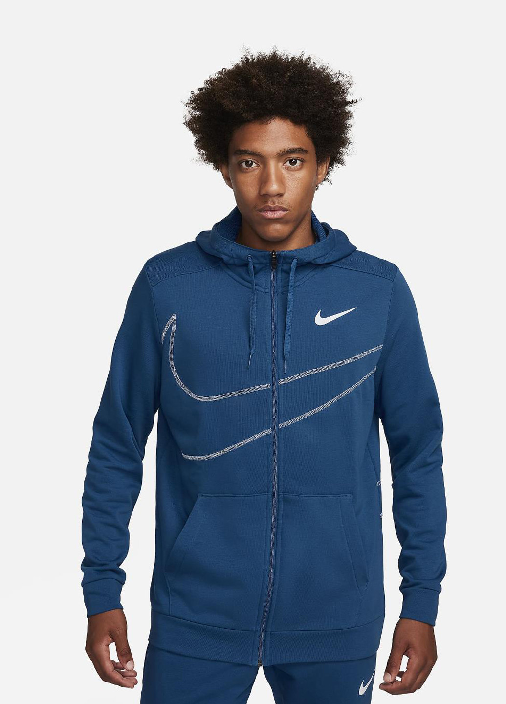 Толстовка FB8575-476 Nike Dri-FIT Fleece Full-Zip Fitness Hoodie (318277835)