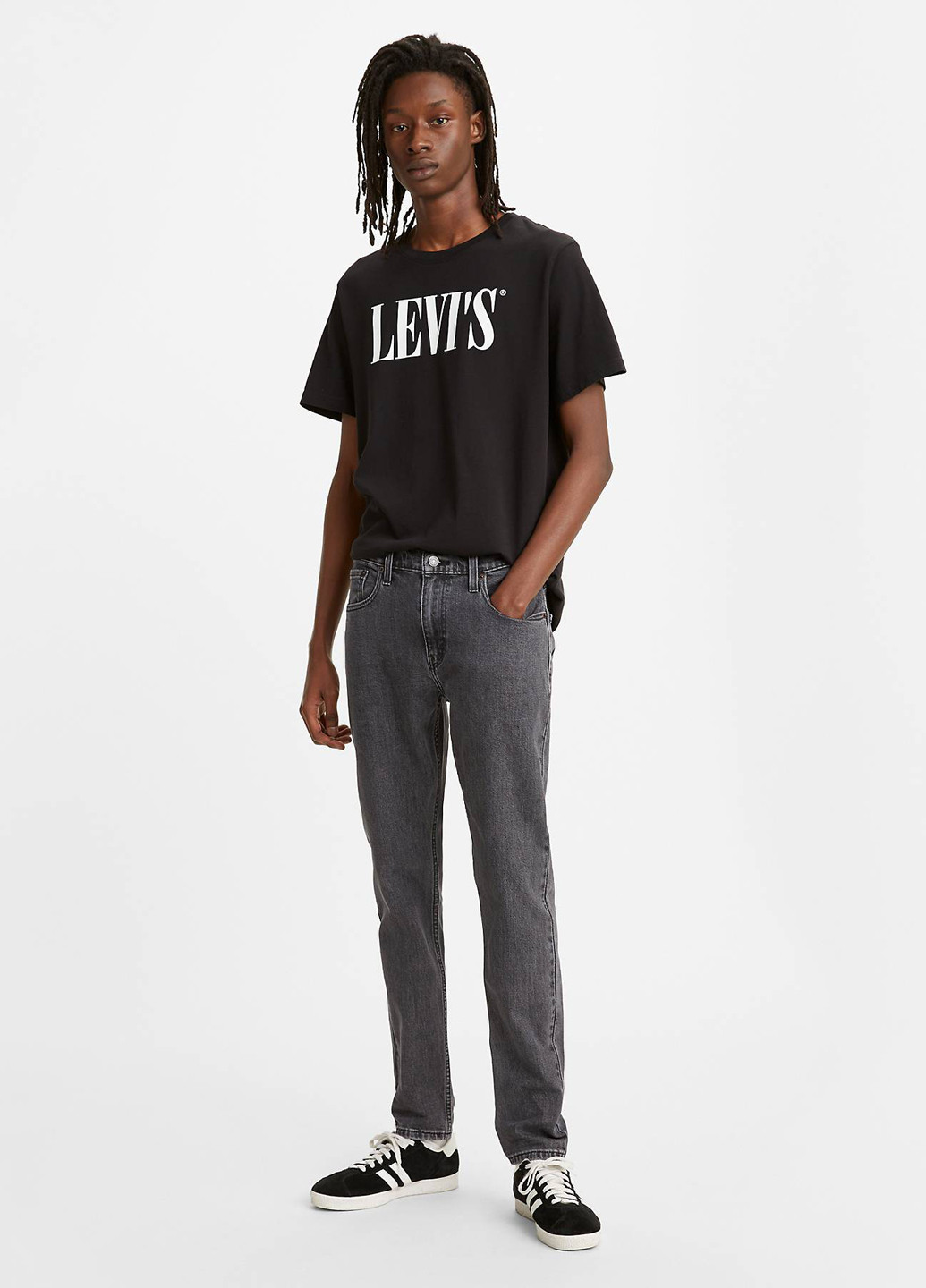 Серые демисезонные слим джинсы Levi's
