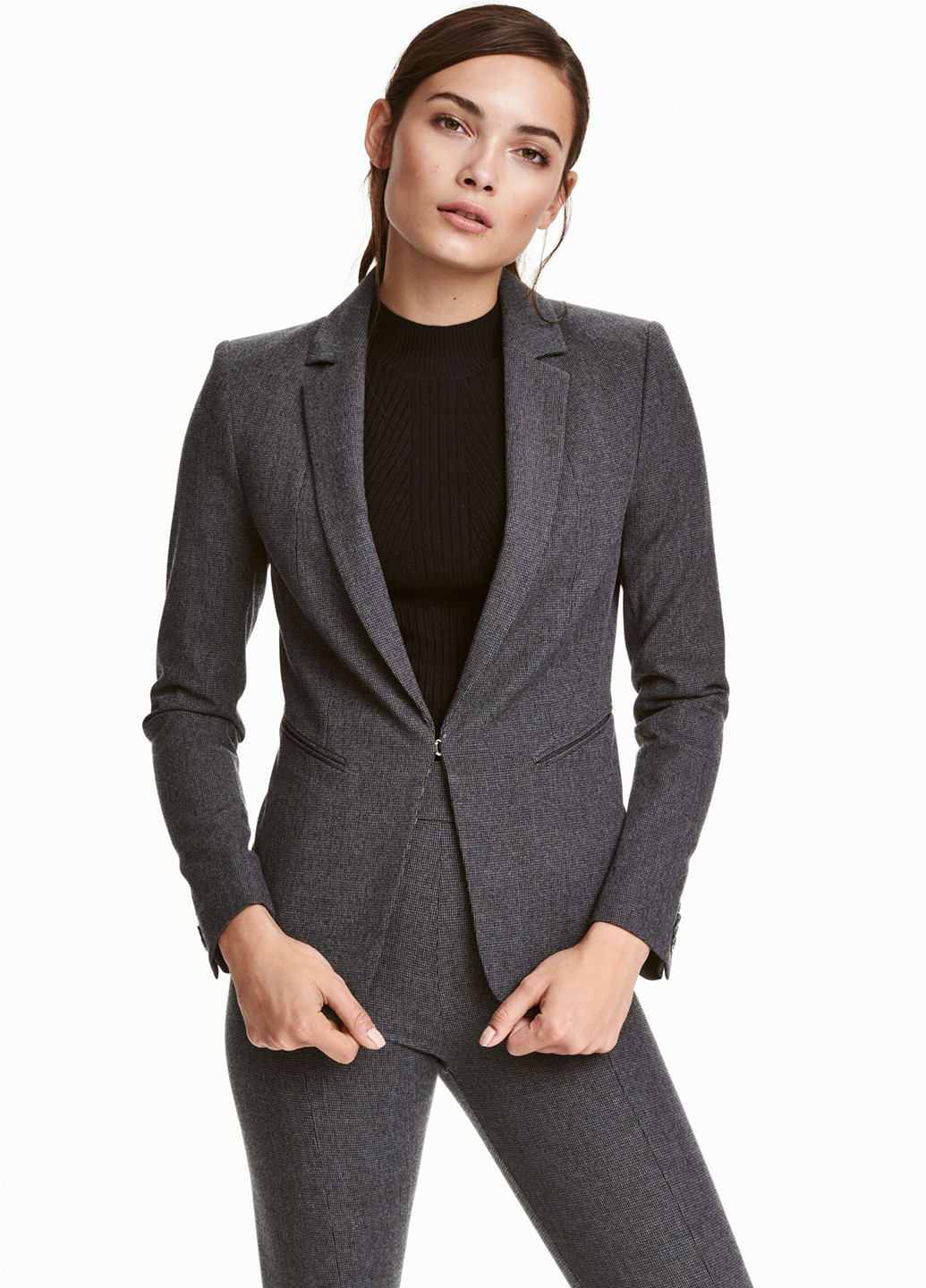 Темно-серый женский жакет H&M меланжевый - демисезонный