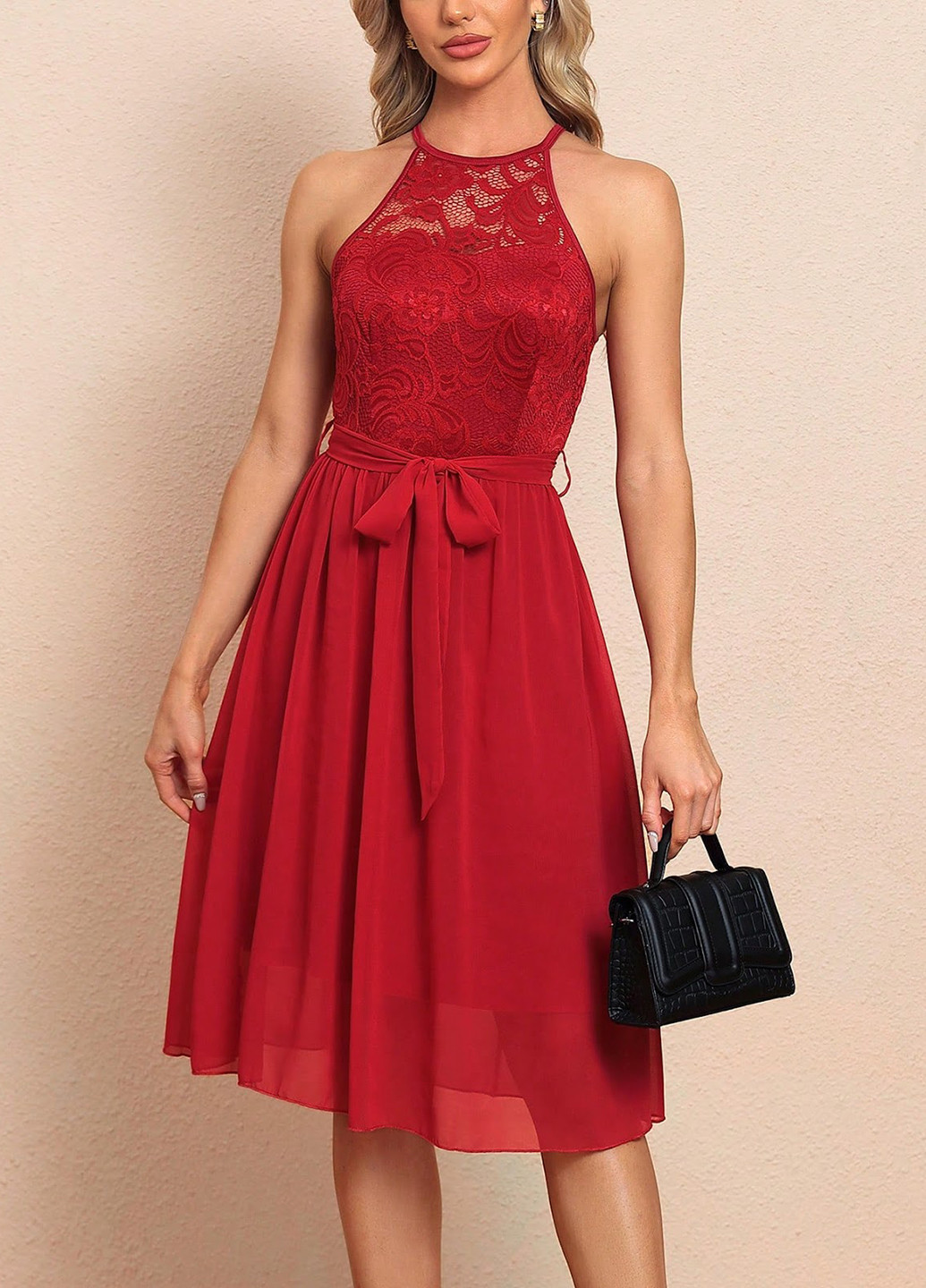 Красное вечернее платье SHEIN однотонное