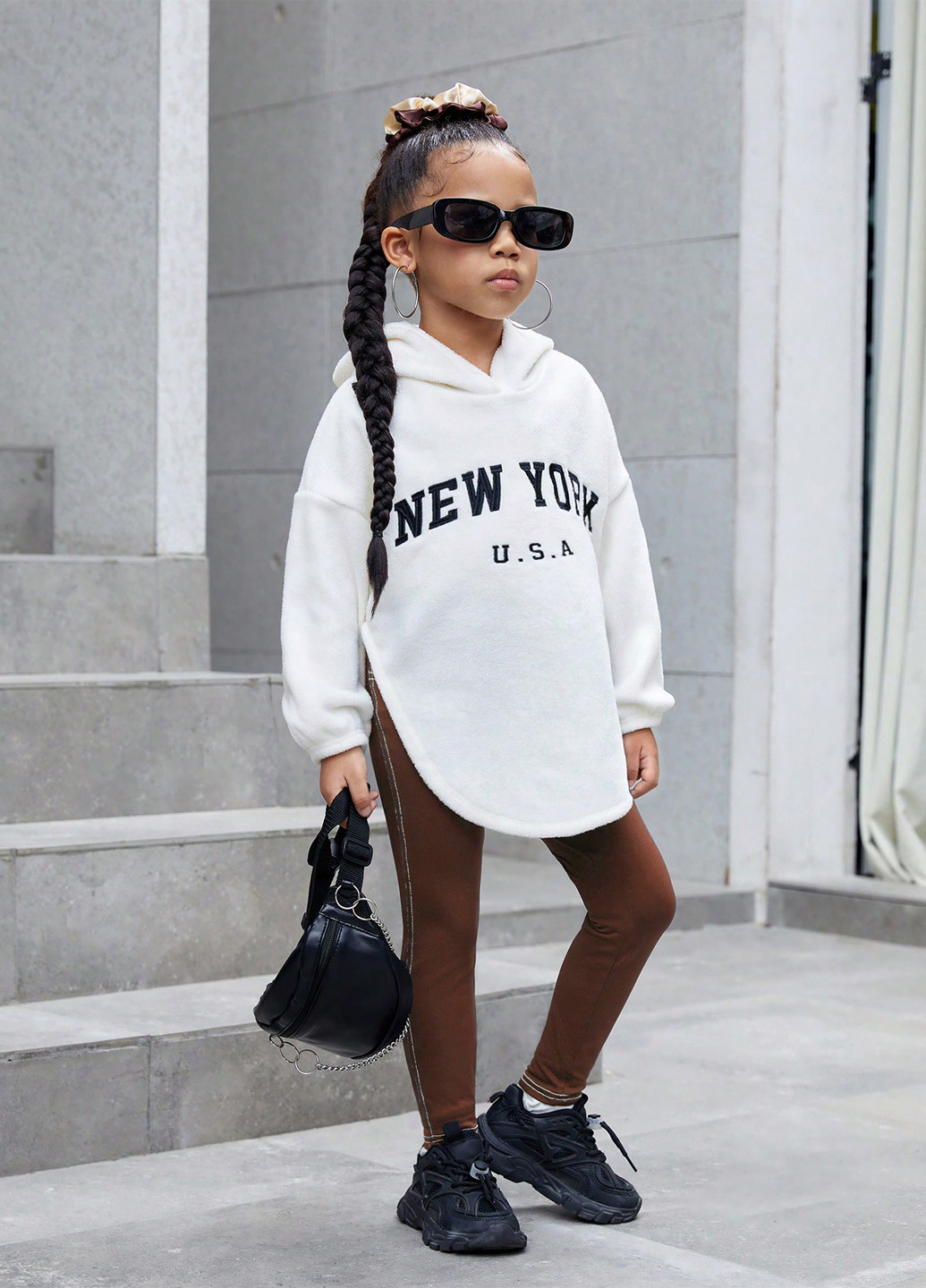 Коричневые демисезонные леггинсы SHEIN