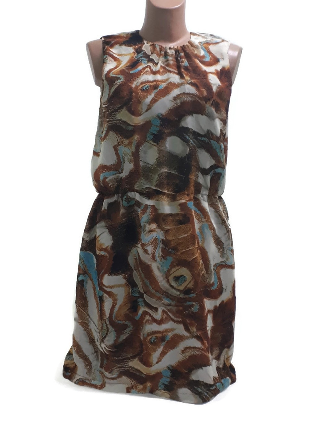 Коричнева ділова сукня OVS з абстрактним візерунком