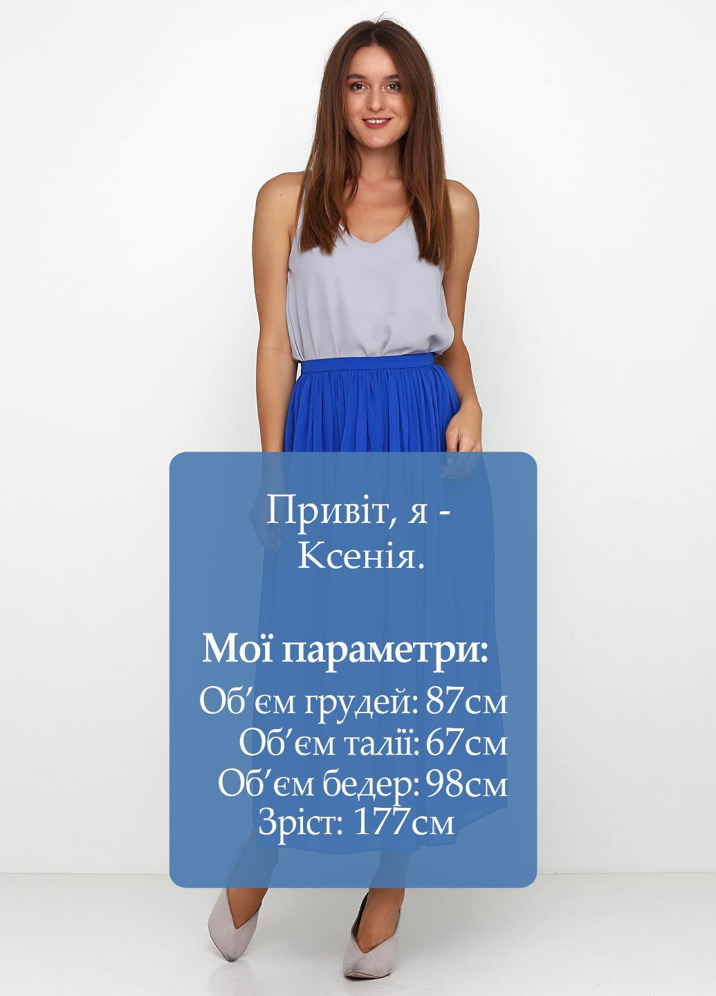 Синяя кэжуал однотонная юбка Anastasia Ivanova for PUBLIC&PRIVATE клешированная