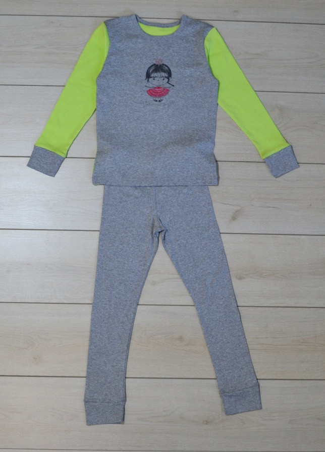Сіра всесезон піжама для дівчинки "малюк" реглан + брюки Витуся