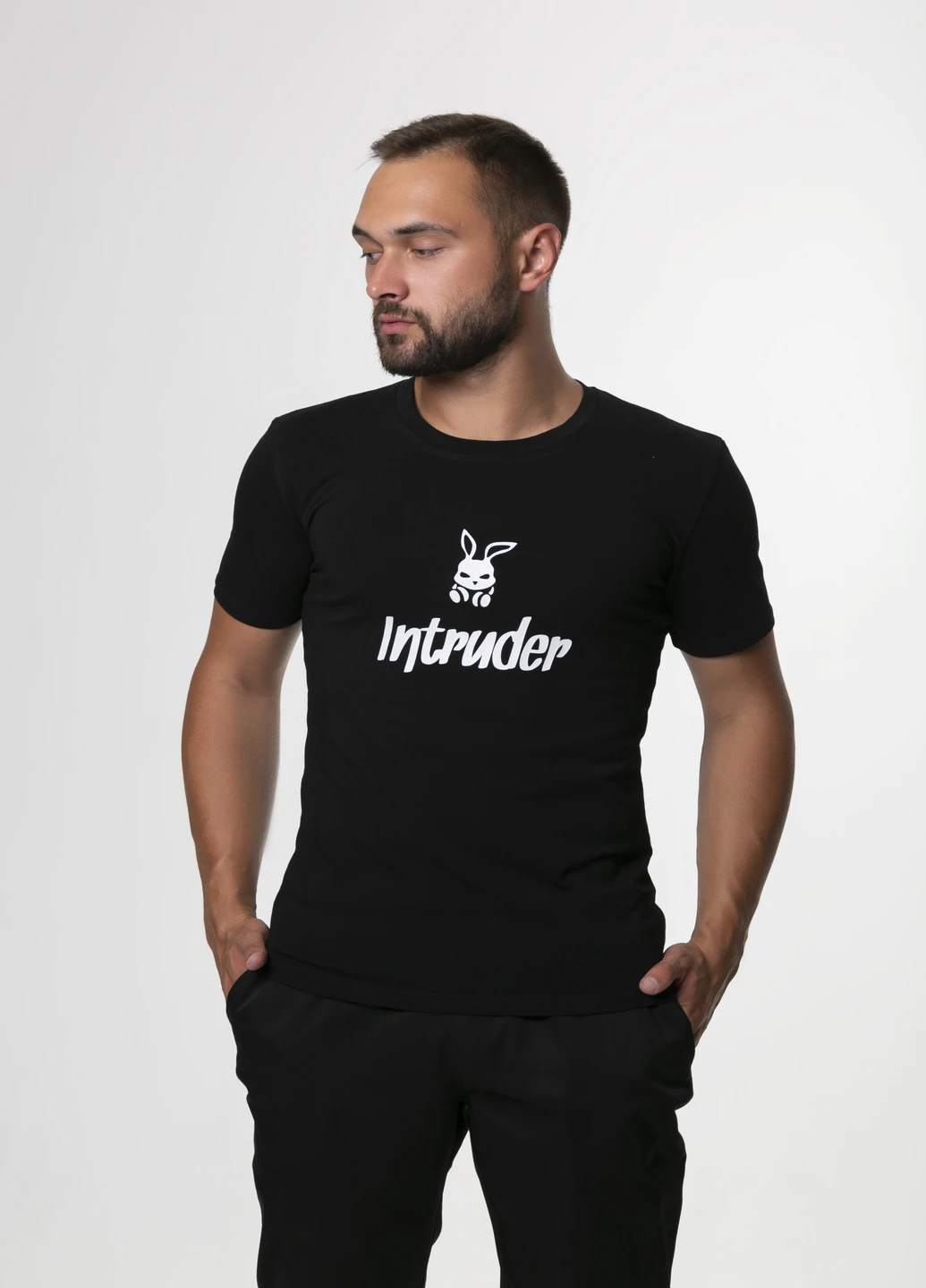 Чорна футболка чоловіча 'bunny' чорна Intruder