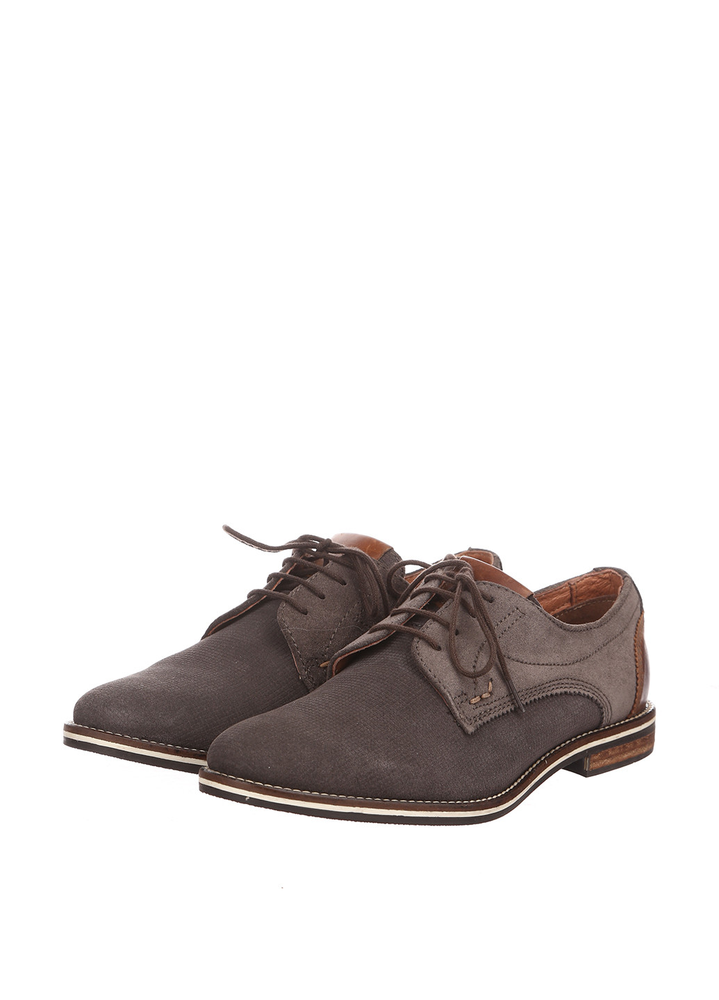Серо-коричневые кэжуал туфли S&G на шнурках