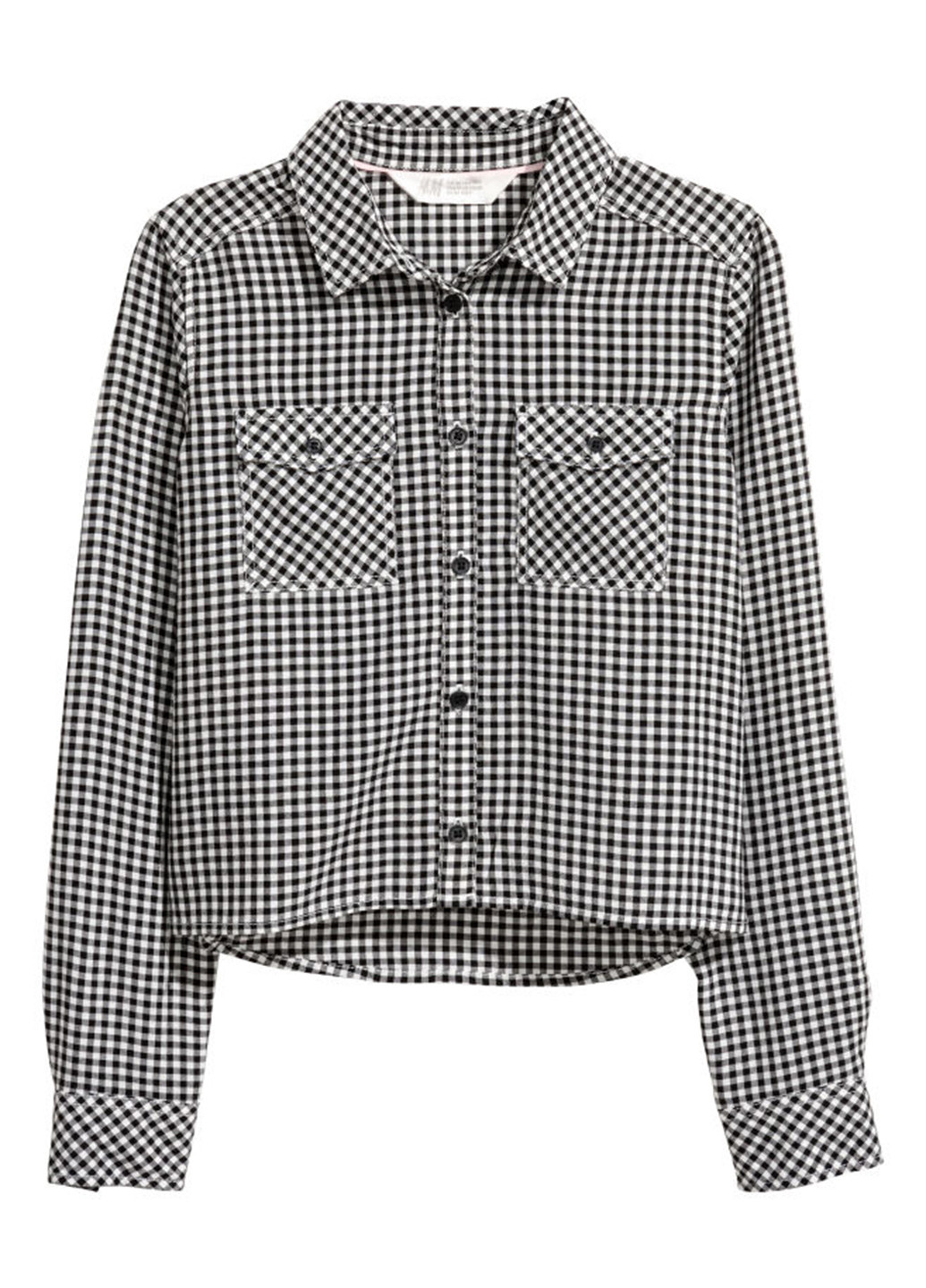 Сорочка H&M чорно-біла кежуал віскоза