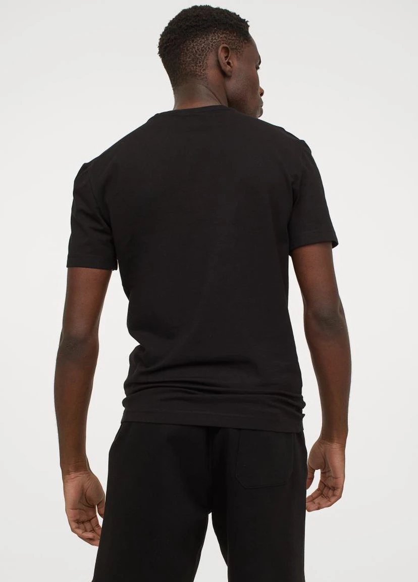 Черная футболка slim fit H&M