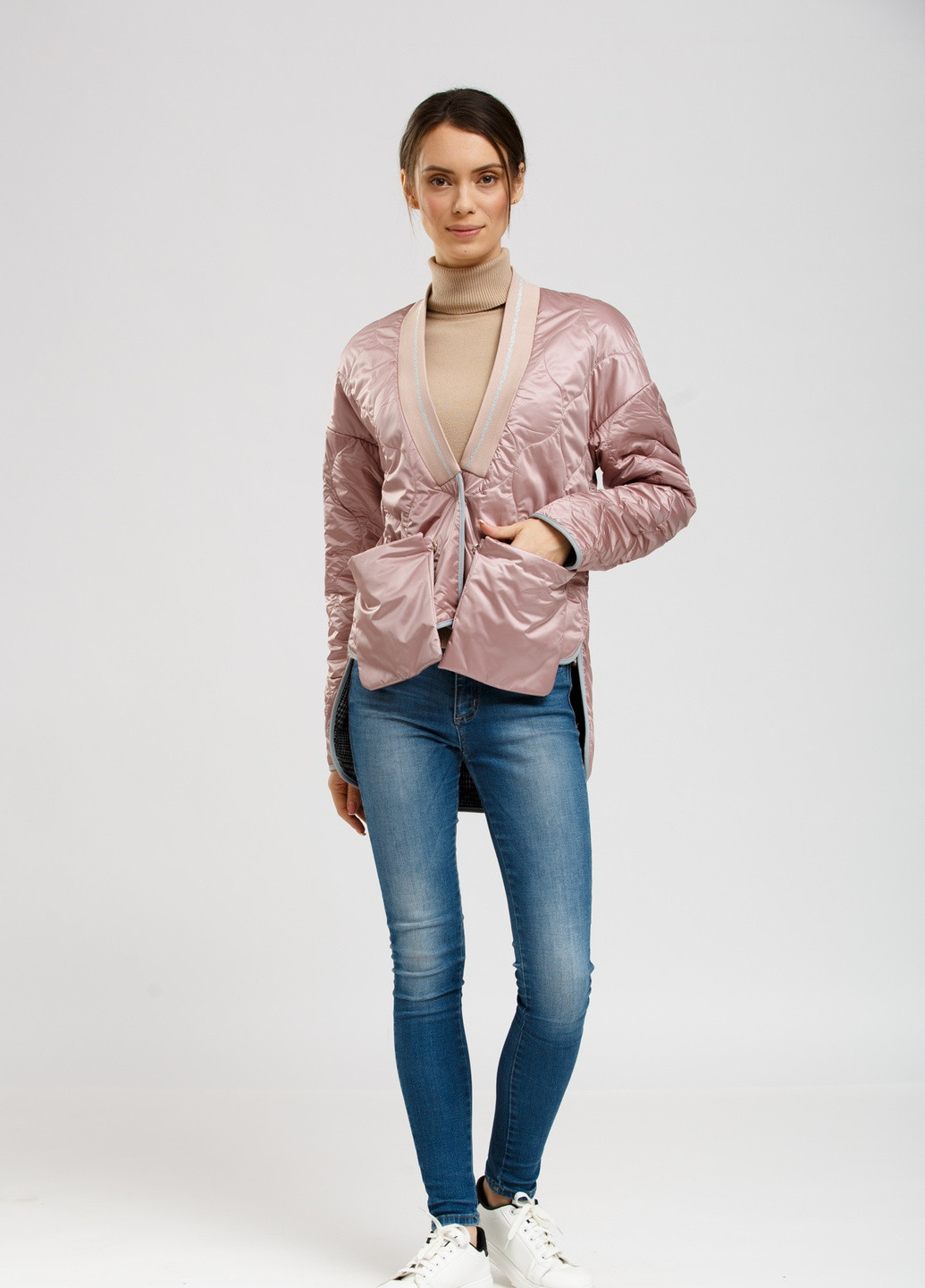 Розовая демисезонная куртка розовый Alberto Bini