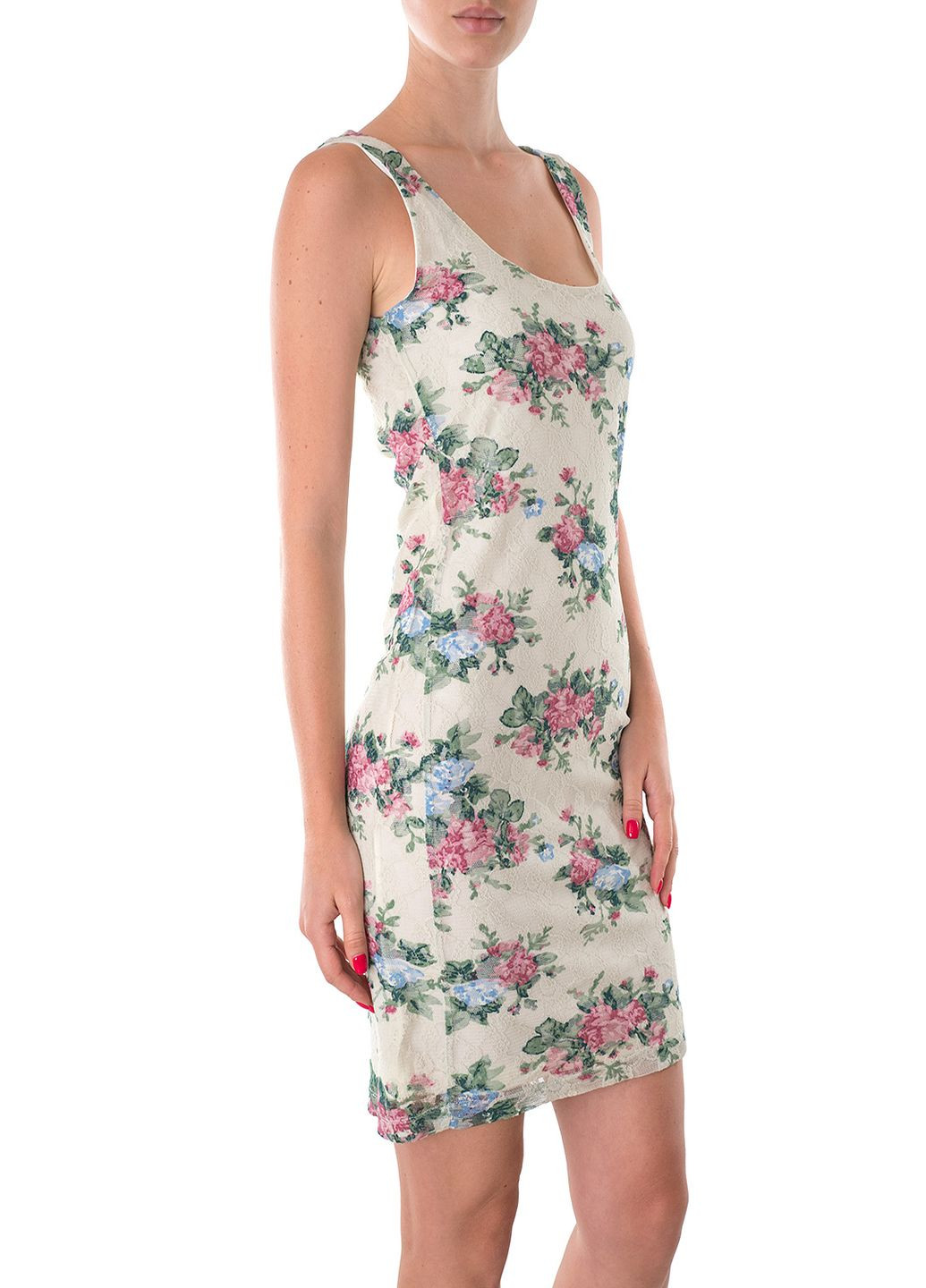 Мятное кэжуал платье Miss Miss с цветочным принтом