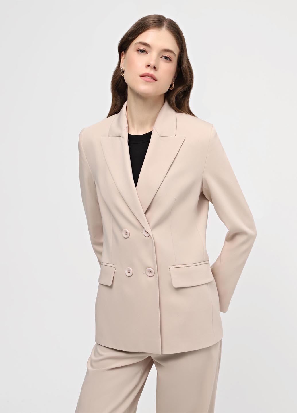 Бежевый женский жакет Braska однотонный - демисезонный