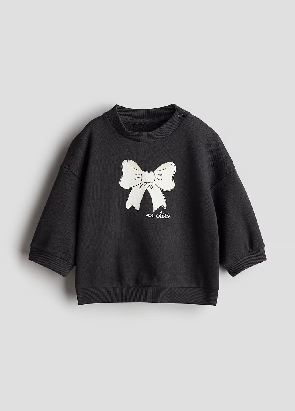 H&M свитшот рисунок темно-коричневый кэжуал хлопок, трикотаж