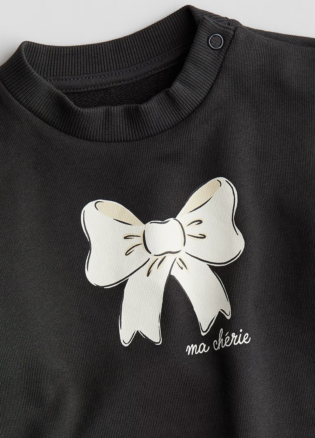 H&M свитшот рисунок темно-коричневый кэжуал хлопок, трикотаж