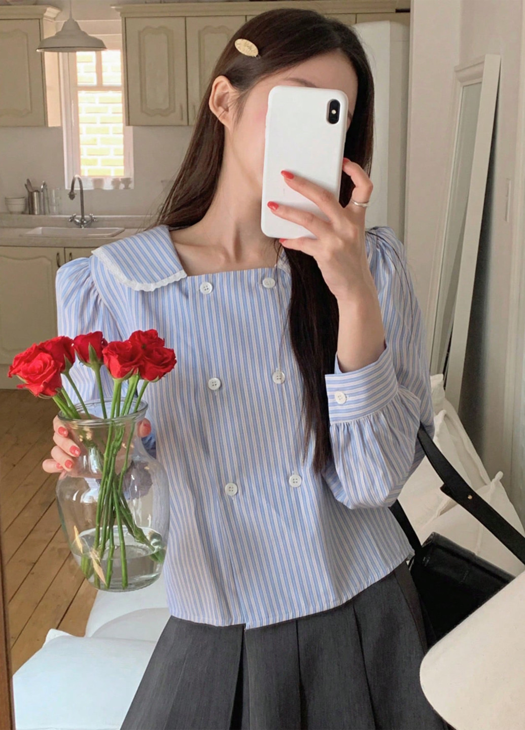 Голубая блуза SHEIN