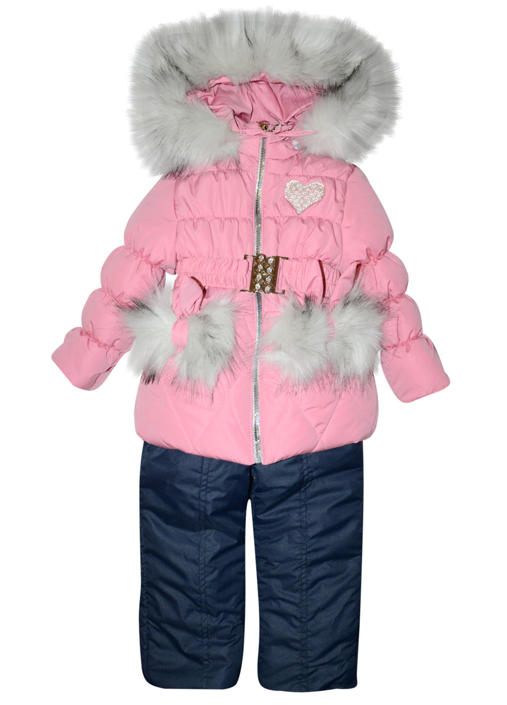 Розовый зимний комплект (куртка+полукомбинезон) Bambino
