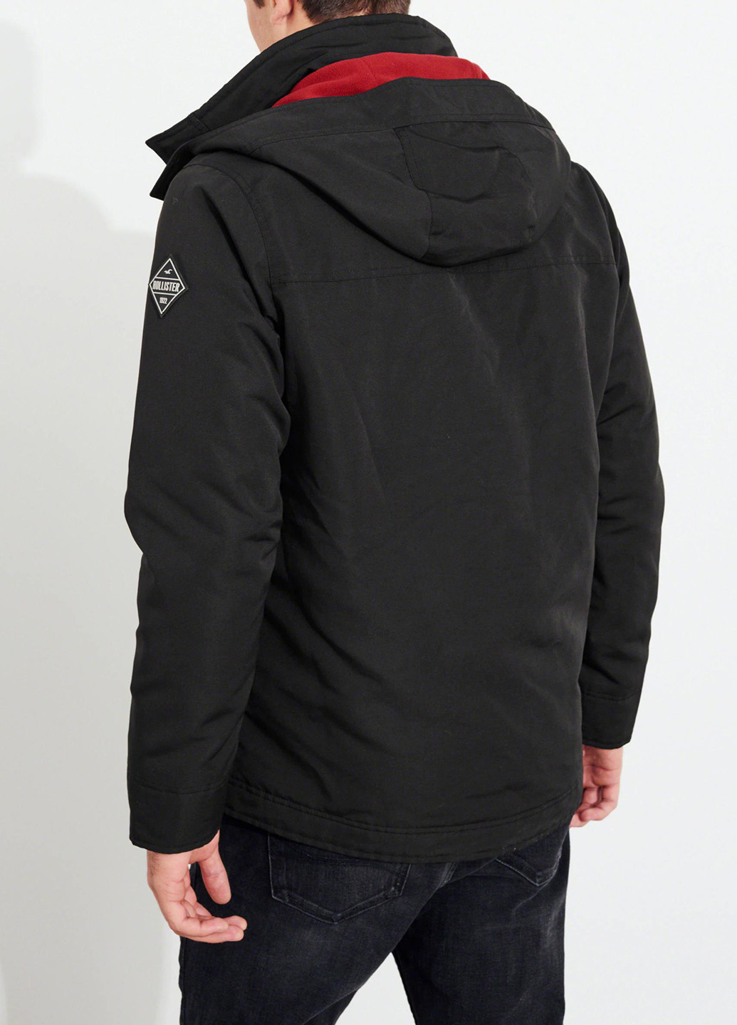 Чорна демісезонна куртка Hollister
