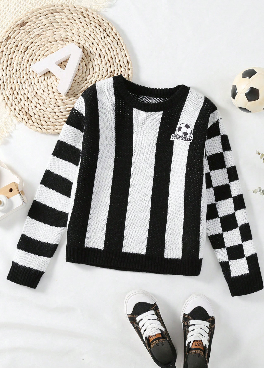 Чорно-білий демісезонний джемпер джемпер SHEIN