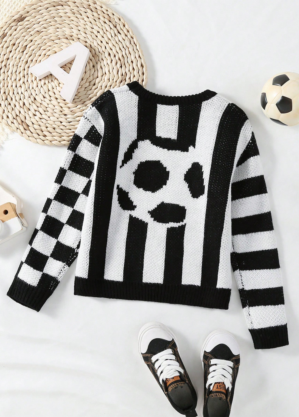 Чорно-білий демісезонний джемпер джемпер SHEIN