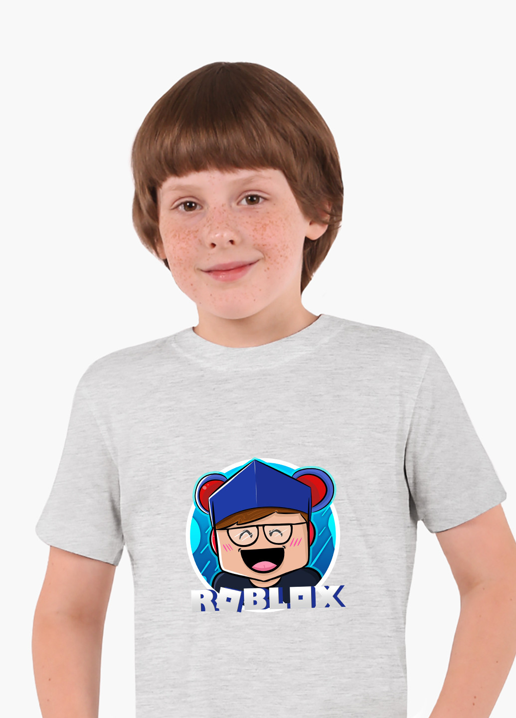 Світло-сіра демісезонна футболка дитяча роблокс (roblox) (9224-1220) MobiPrint