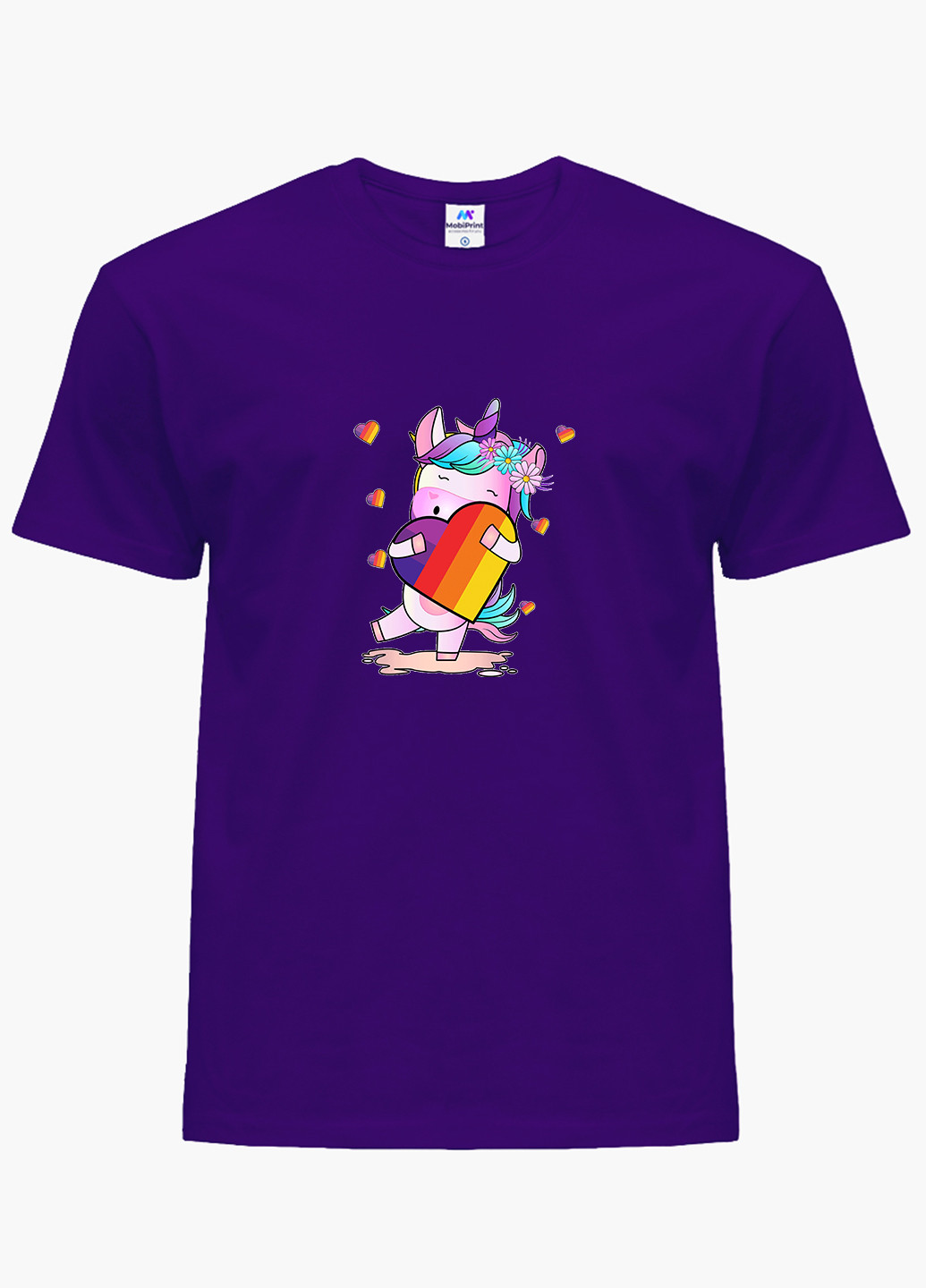 Фиолетовая демисезонная футболка детская лайк единорог (likee unicorn)(9224-1469) MobiPrint