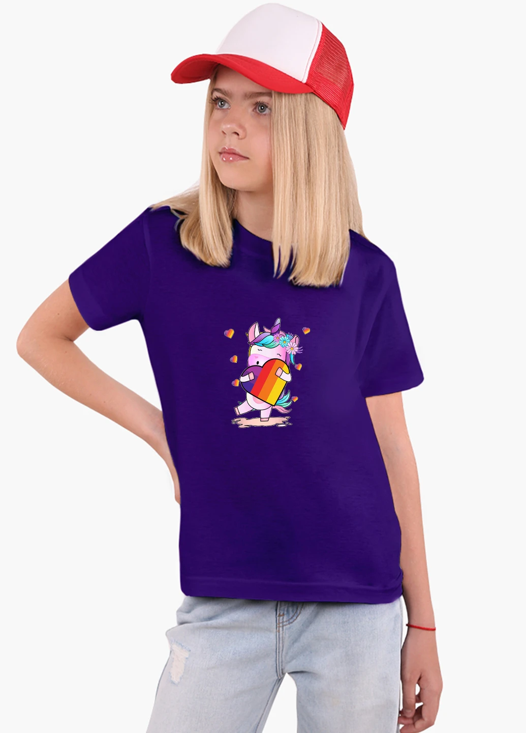 Фиолетовая демисезонная футболка детская лайк единорог (likee unicorn)(9224-1469) MobiPrint