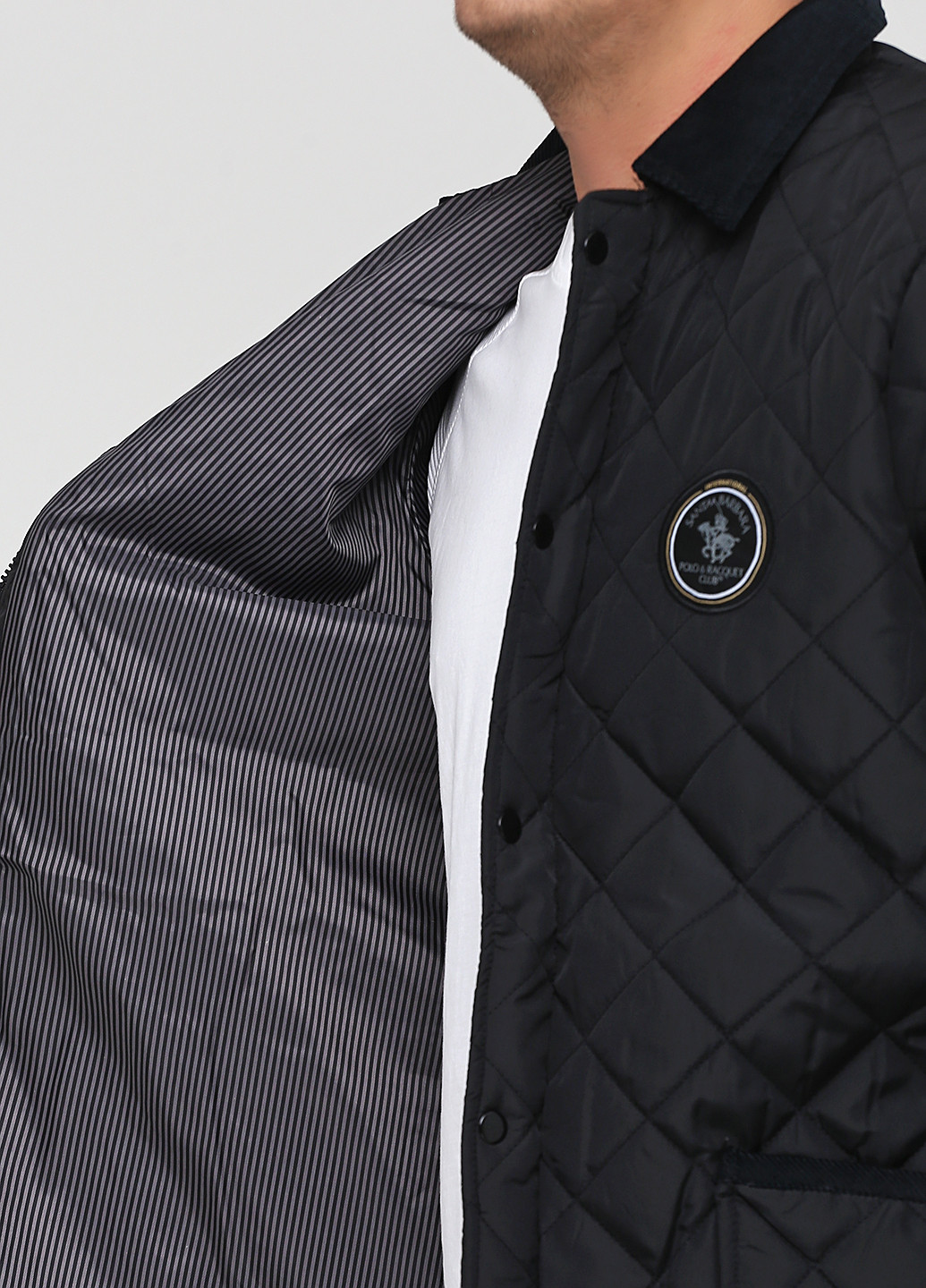 Черная демисезонная куртка Santa Barbara Polo & Racquet Club