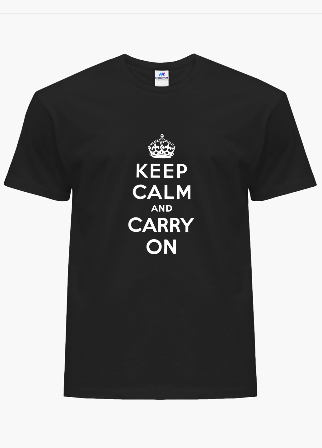 Черная демисезон футболка женская сохраняй спокойствие (keep calm) (8976-2009) xxl MobiPrint