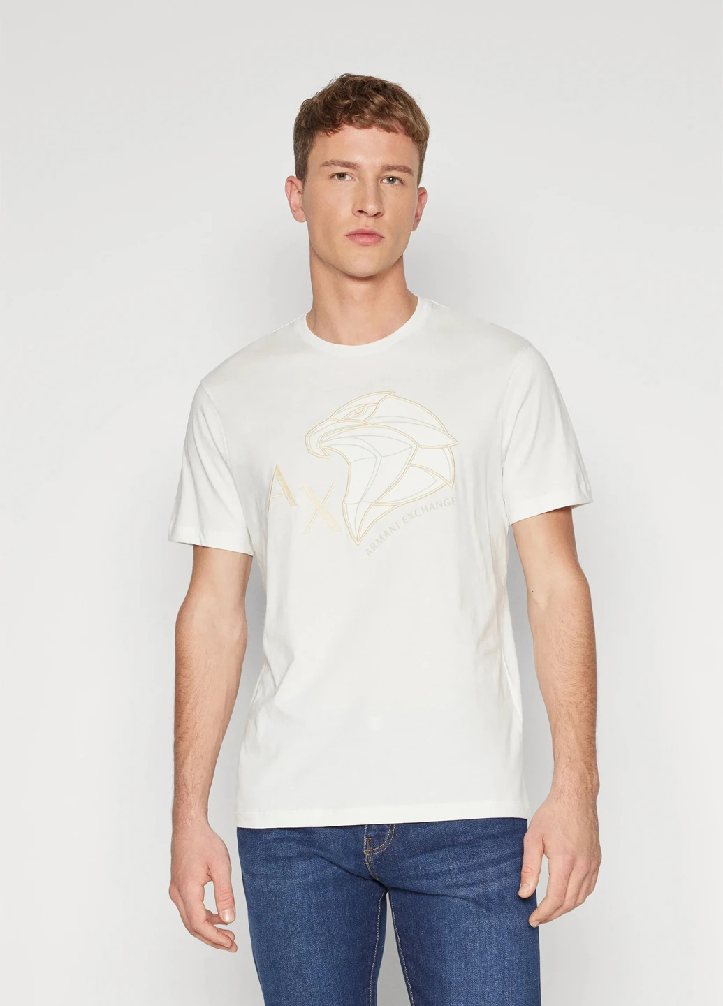 Молочная футболка Armani Exchange