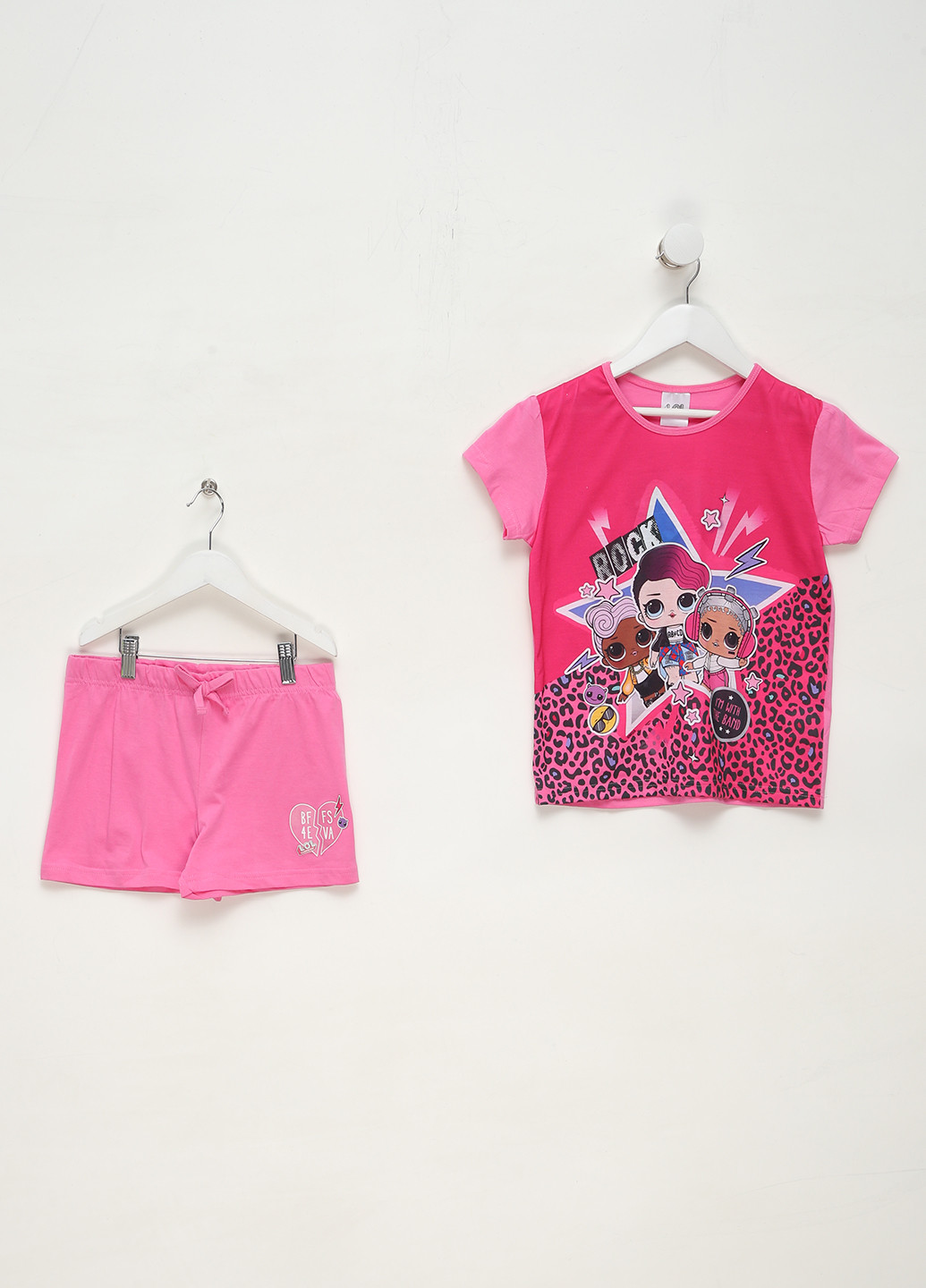 Рожева всесезон піжама (футболка, шорти) футболка + шорти Mint & Berry