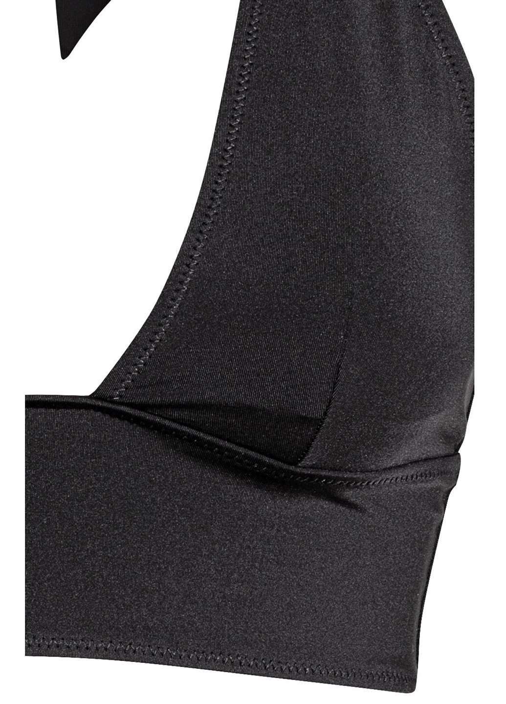 Купальный лиф H&M бикини однотонный чёрный пляжный полиамид