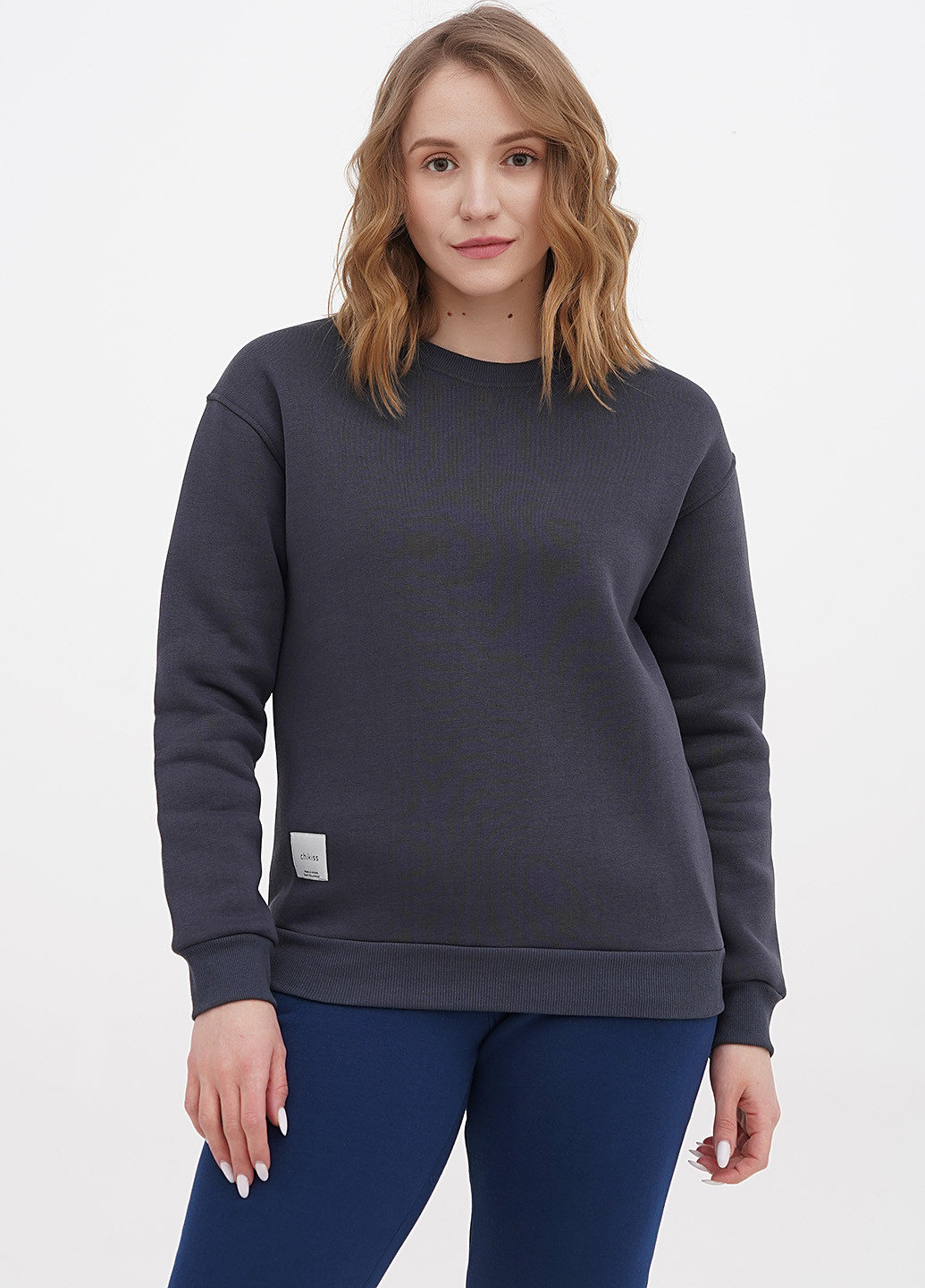 Графітовий світшот Chikiss однотонний без декору (257429348)