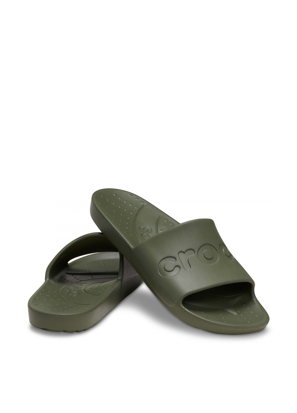 Хаки пляжные, домашние, кэжуал шлепанцы Crocs