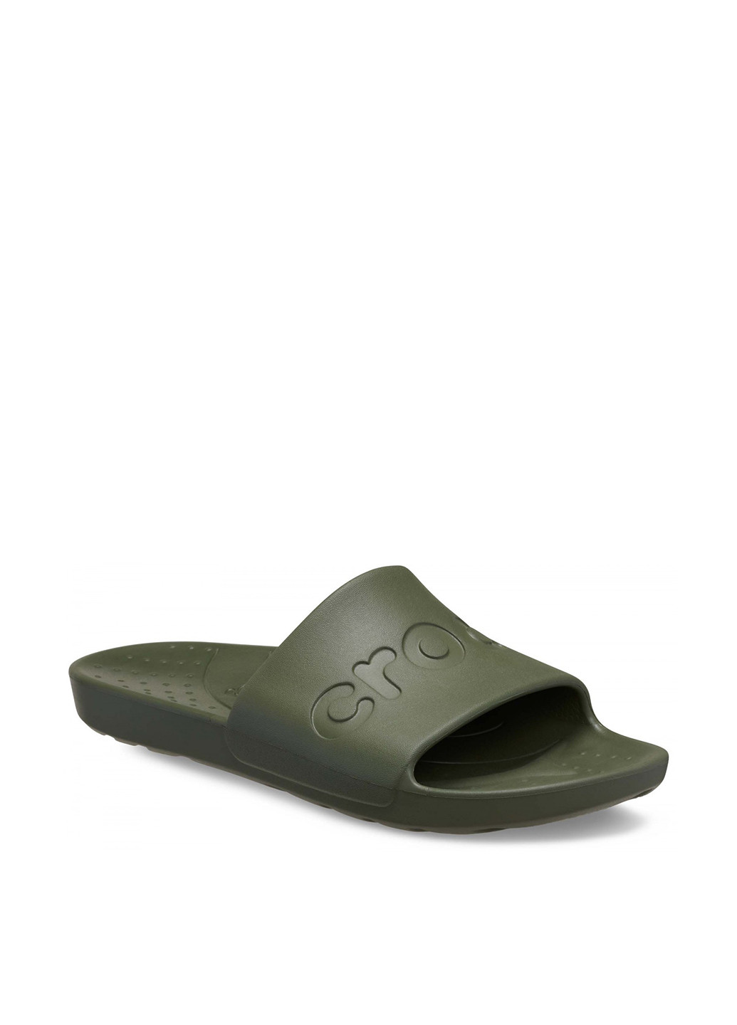 Хаки пляжные, домашние, кэжуал шлепанцы Crocs