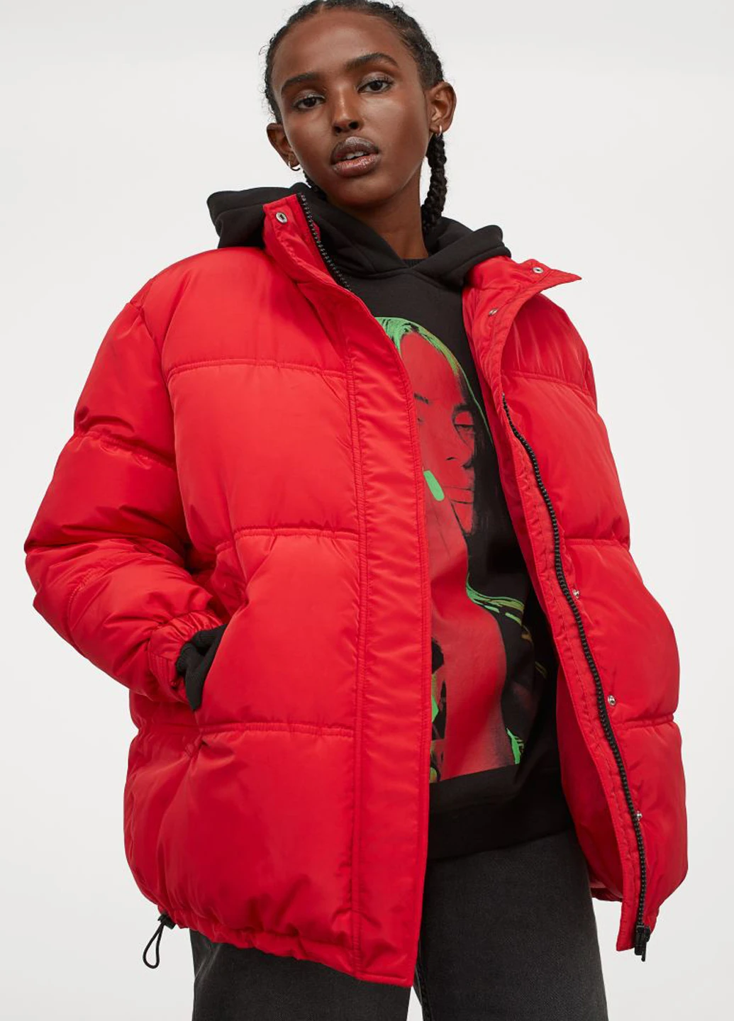 Красная зимняя куртка H&M