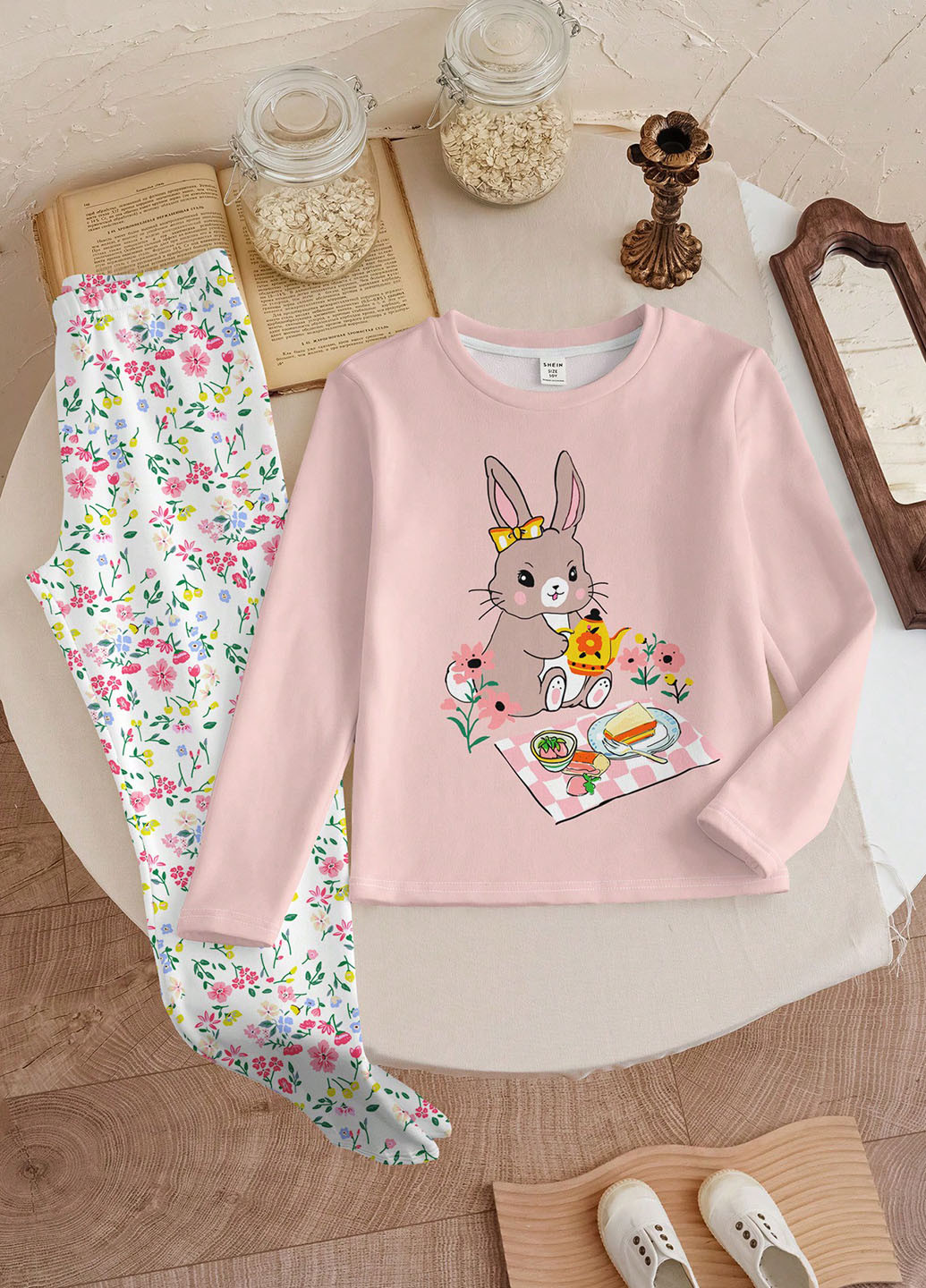 Комбінована всесезон піжама (лонгслів, легінси) лонгслів + легінси SHEIN