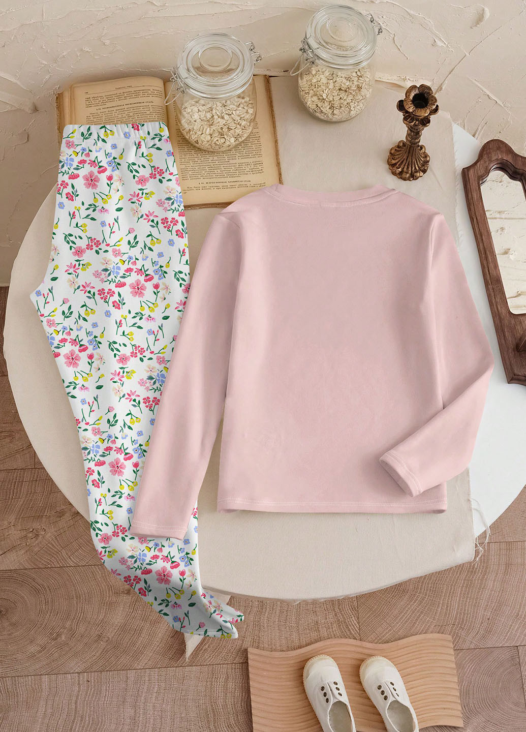 Комбінована всесезон піжама (лонгслів, легінси) лонгслів + легінси SHEIN