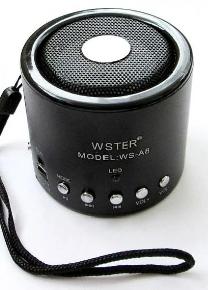 Колонка портативна WS-A8 3Вт USB, SD, FM радіо, Bluetooth чорна (lp-73070) XPRO (253495443)