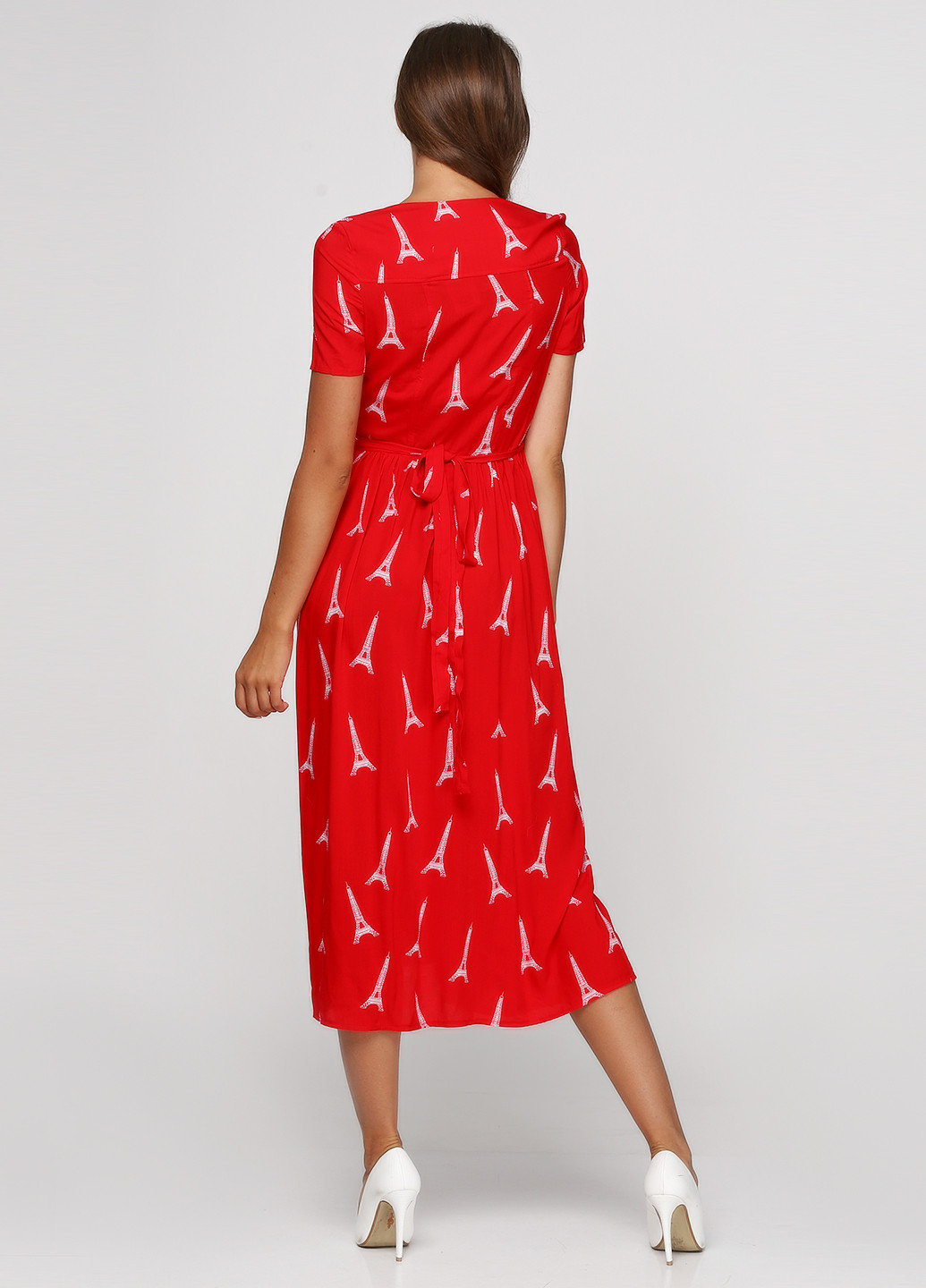 Красное кэжуал платье Gator с рисунком