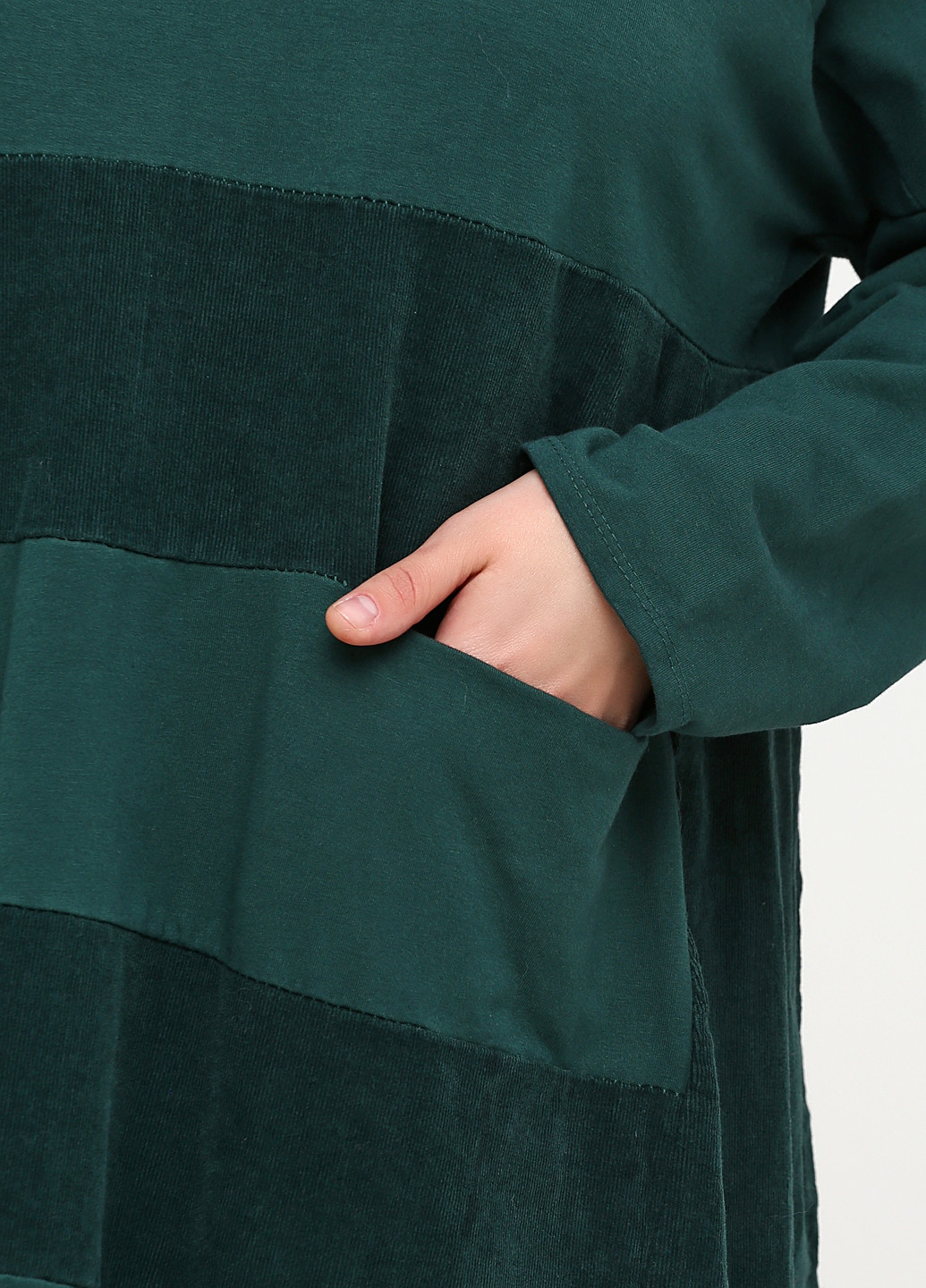Темно-зеленое кэжуал платье оверсайз Italy Moda однотонное
