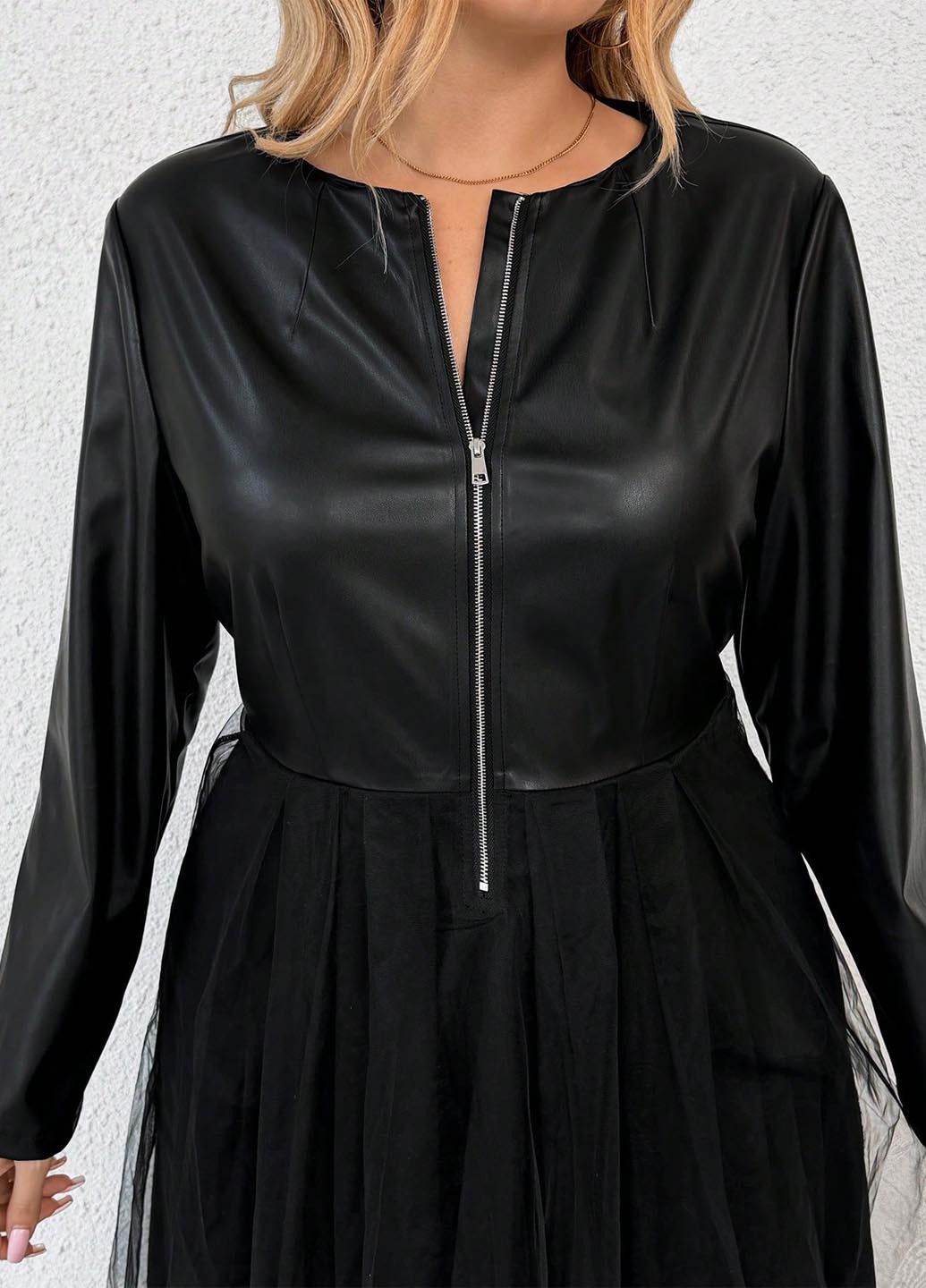 Чорна кежуал сукня кльош SHEIN однотонна