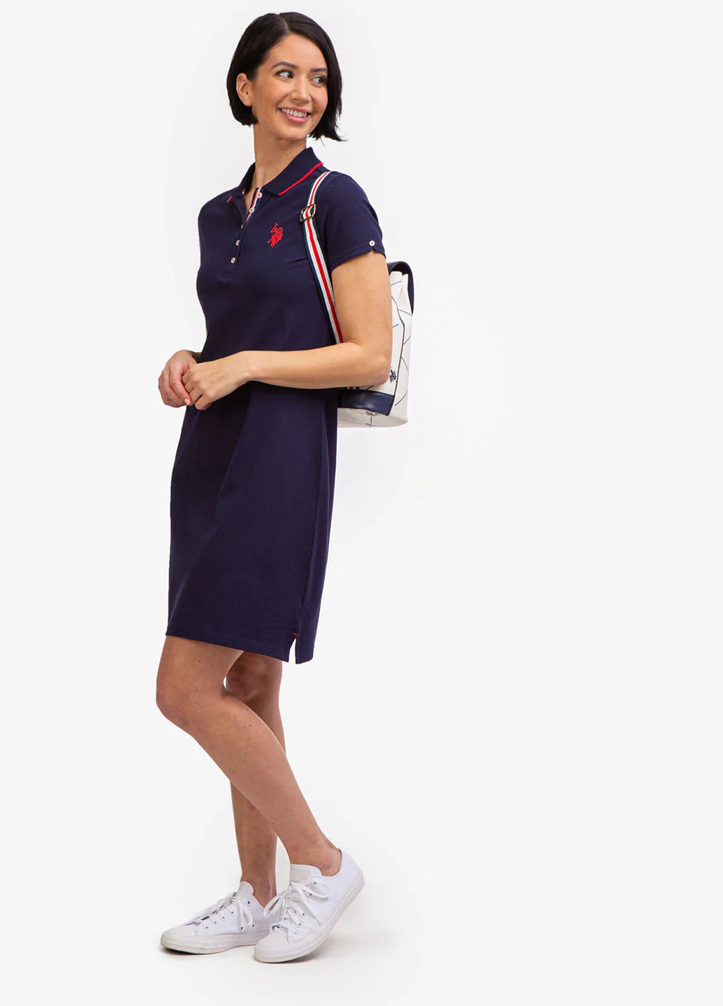 Синя спортивна, кежуал сукня поло U.S. Polo Assn. з логотипом
