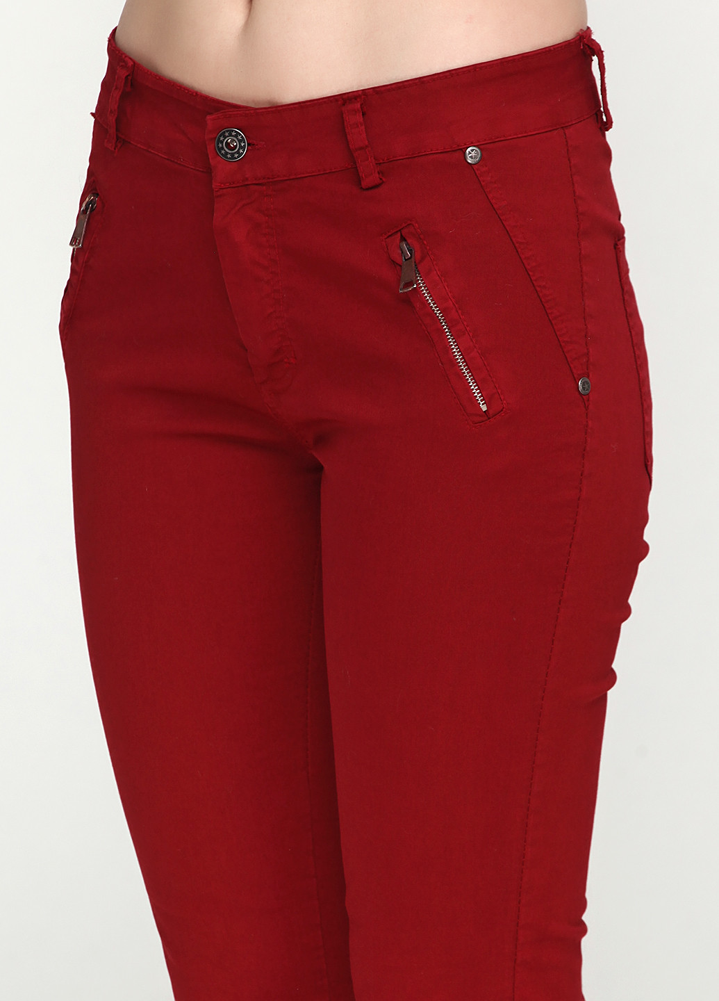 Бордовые кэжуал демисезонные брюки Nero & Bianco
