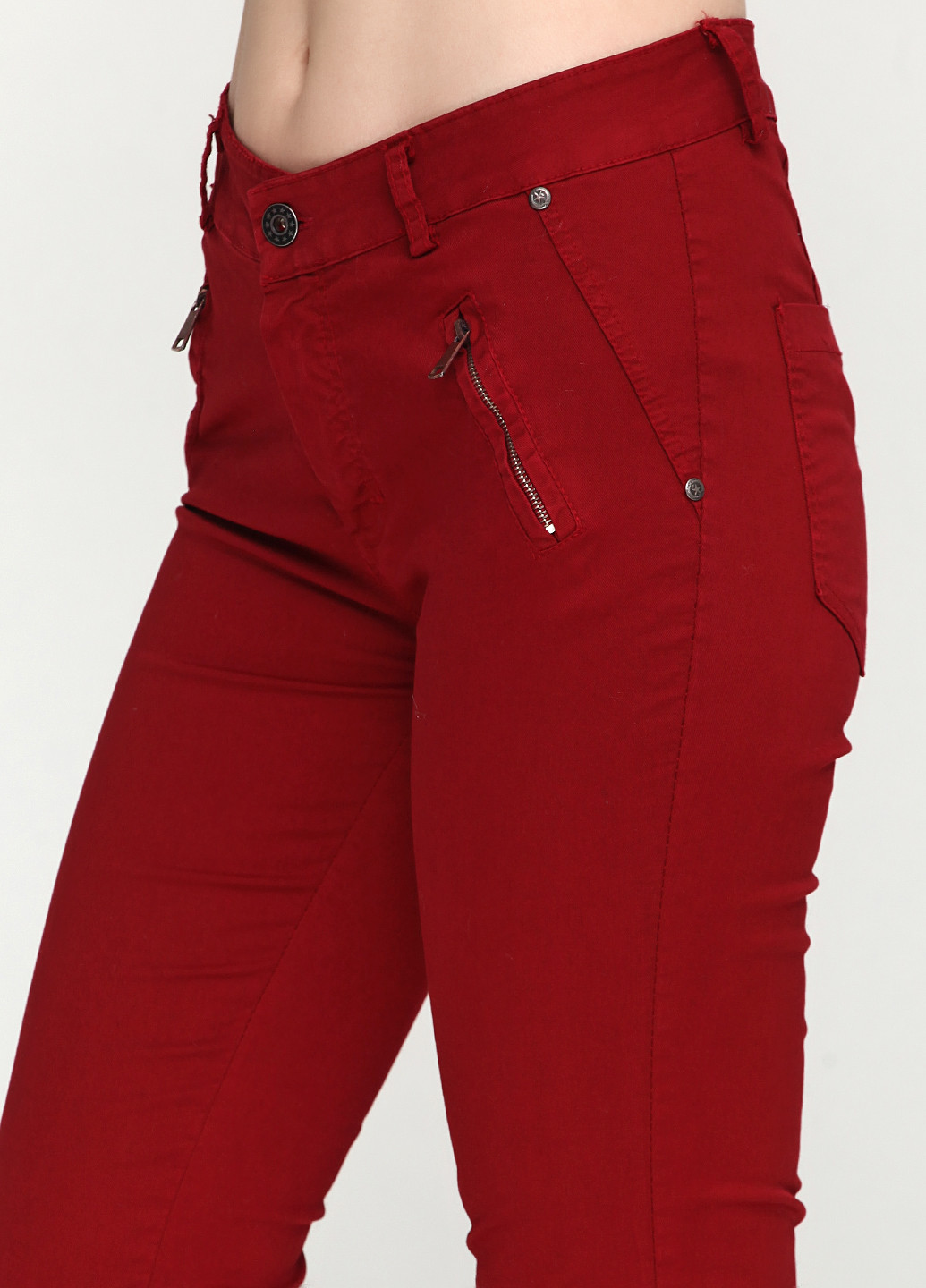 Бордовые кэжуал демисезонные брюки Nero & Bianco